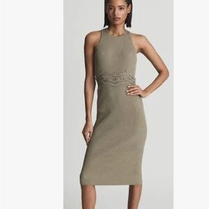 REISS Isabella Lacy Sleeveless Knit Dress • M